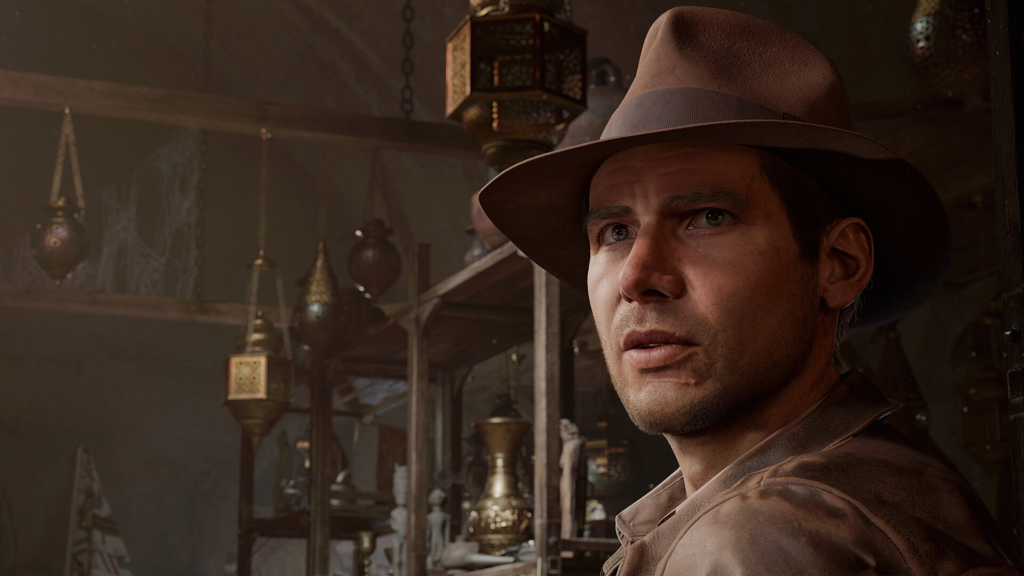 Mesmo sem a voz do ator, Indiana Jones é a cara de Harrison Ford no game.